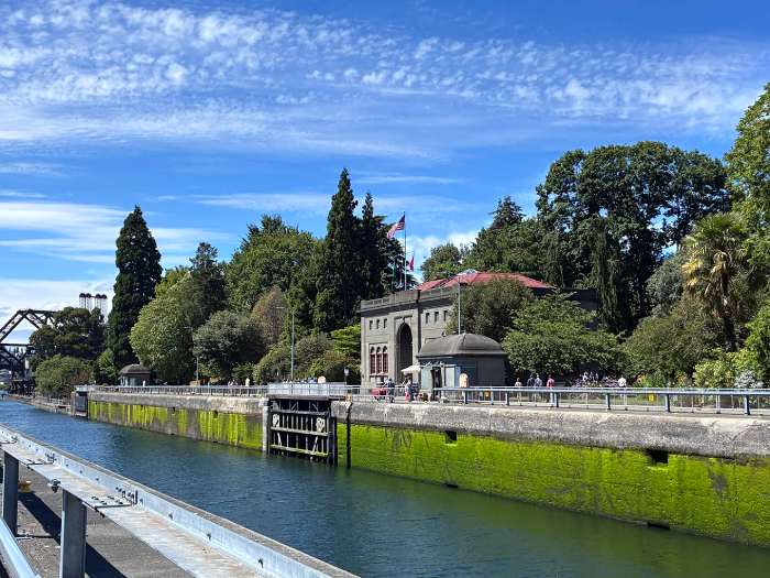 Photo of the Carl S. English garden from the locks