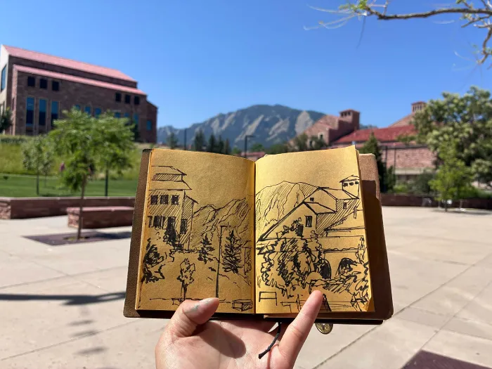 Drawing of the Flatirons