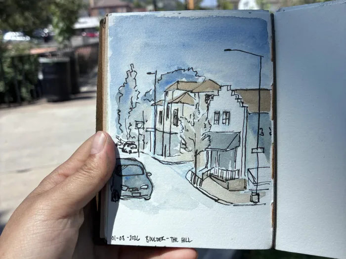 Painting of stores on The Hill