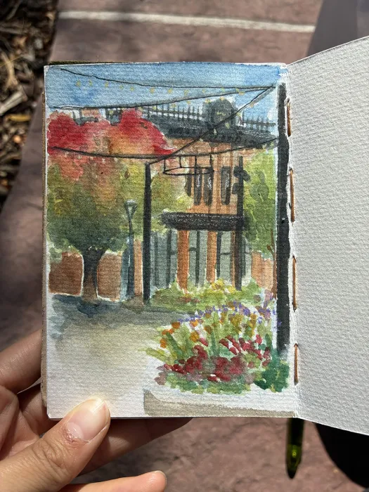 Painting of a street corner